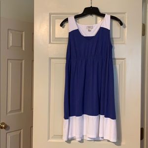 Loft size small purple and white cotton dress